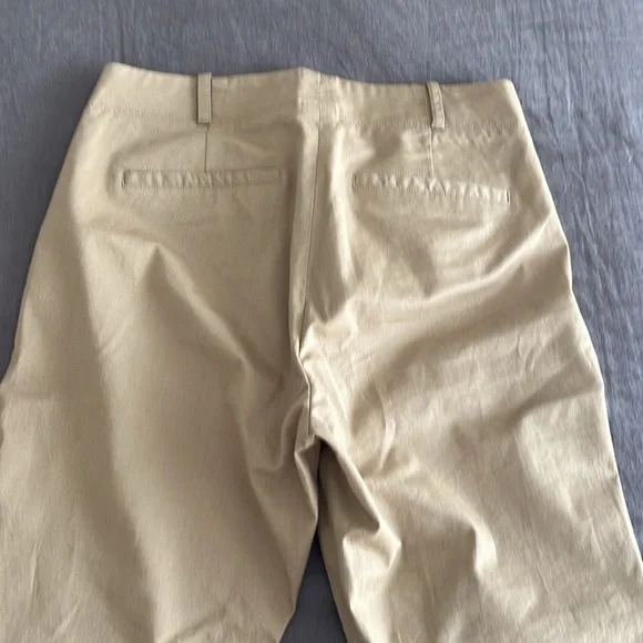 Veronica Beard sz8 stretch khaki cropped cuffed pant - Picture 2 of 5